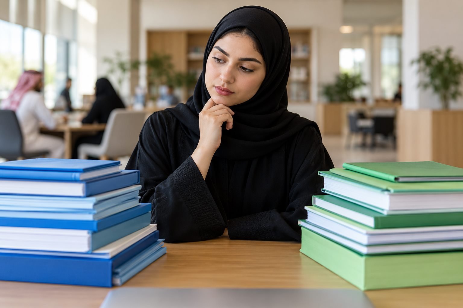 طالبة سعودية تراجع بوابة قبول جامعية واختيارات تخصص