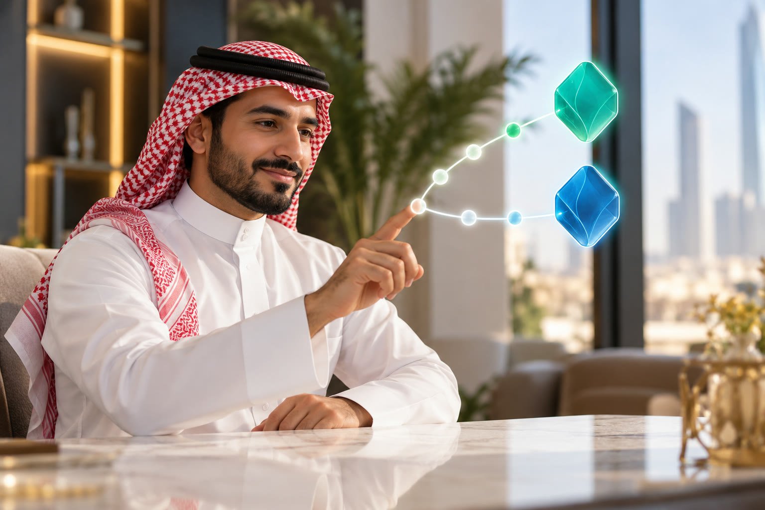 مستخدم يتابع حالة طلب تصديق برقم الطلب والهوية بشكل آمن