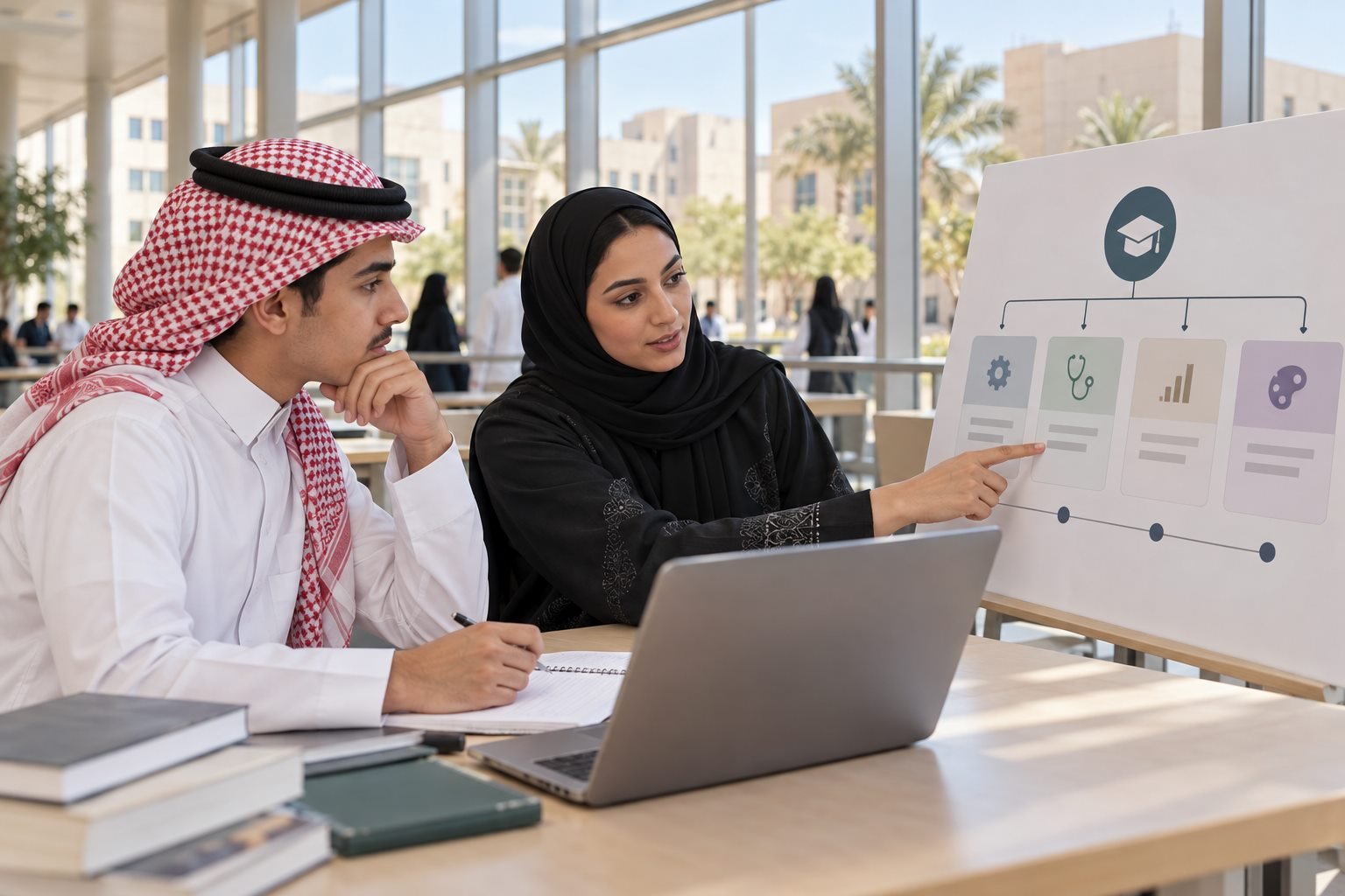 طالب سعودي يراجع منصة قبول موحدة وبرامج جامعة شمالية