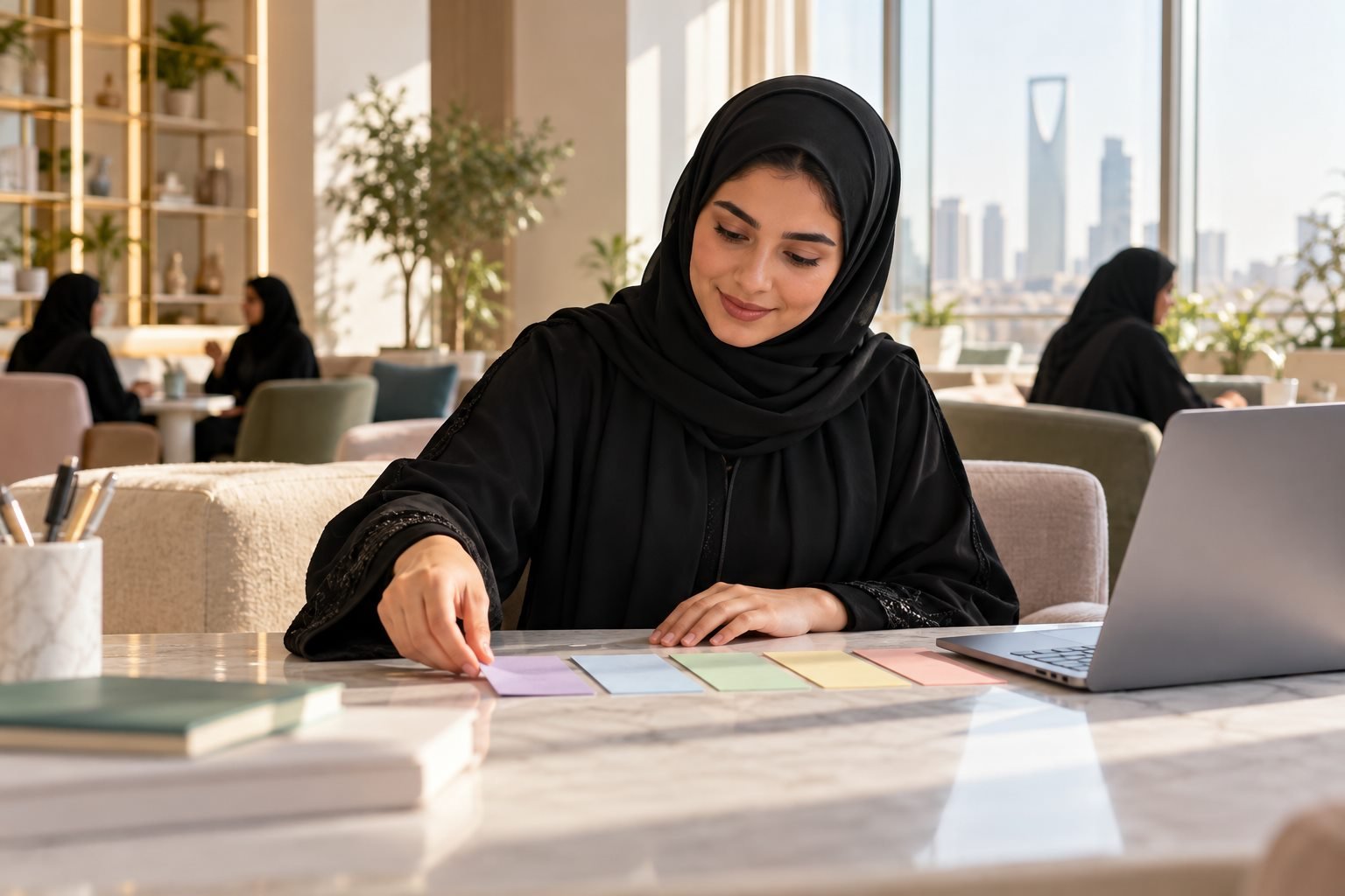 طالبة سعودية تراجع برامج القبول الجامعي وترتيب الرغبات