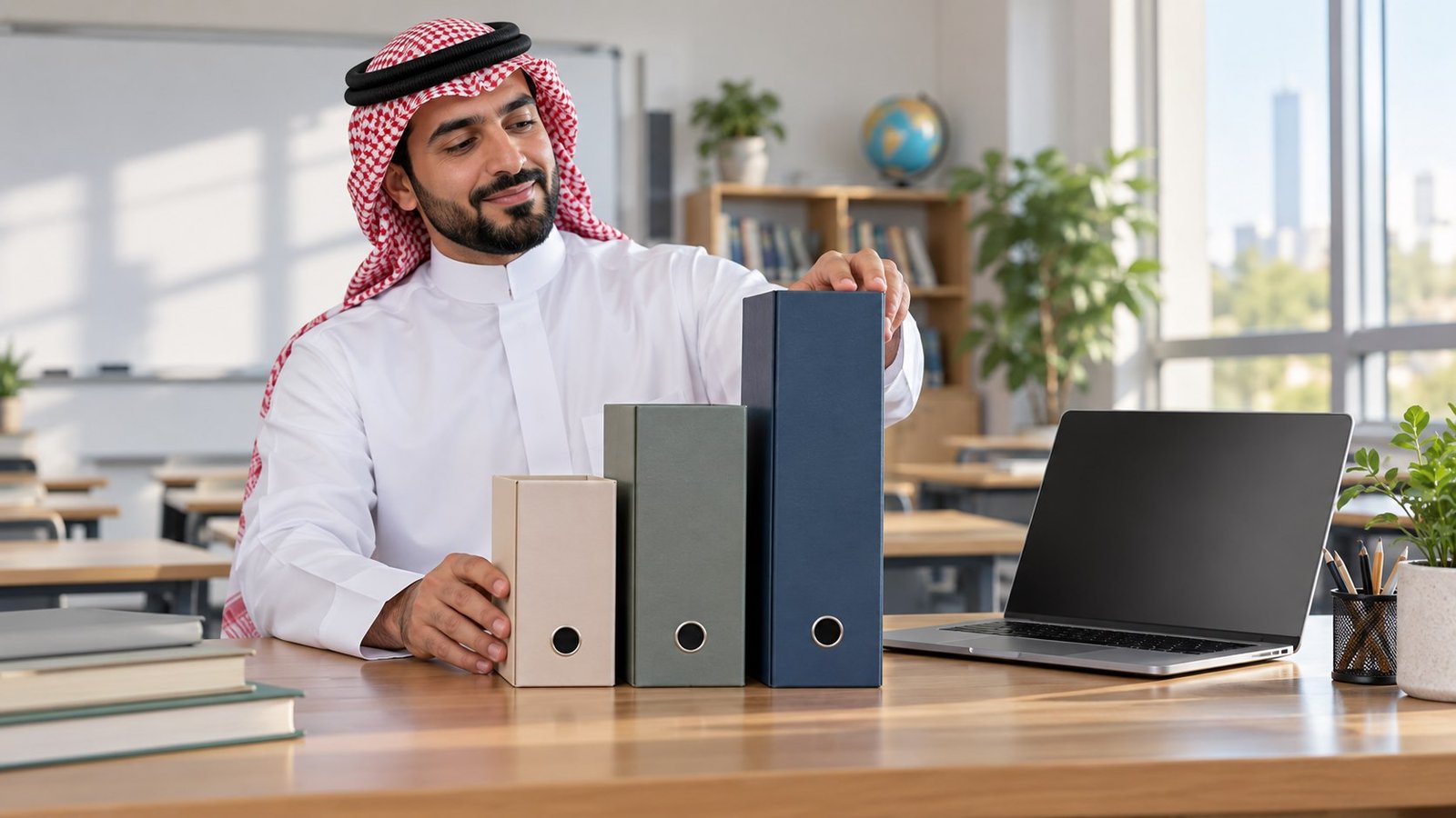 معلم سعودي يراجع ملفات مهنية متدرجة لفهم مشكلة عدم ظهور الترقية دون واجهة رسمية