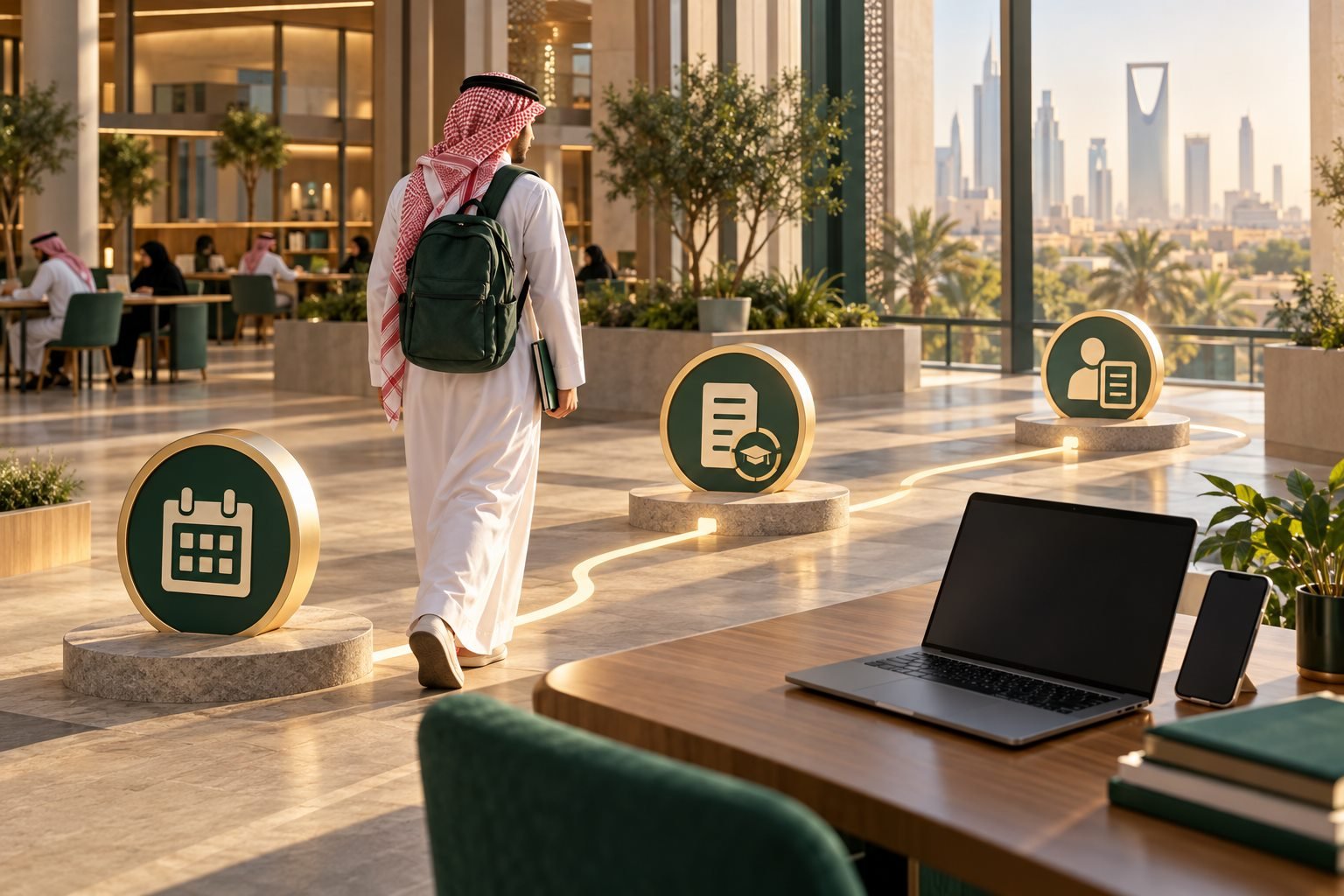 طالب سعودي يصل إلى خدماته الأكاديمية الجامعية من مسار موحد