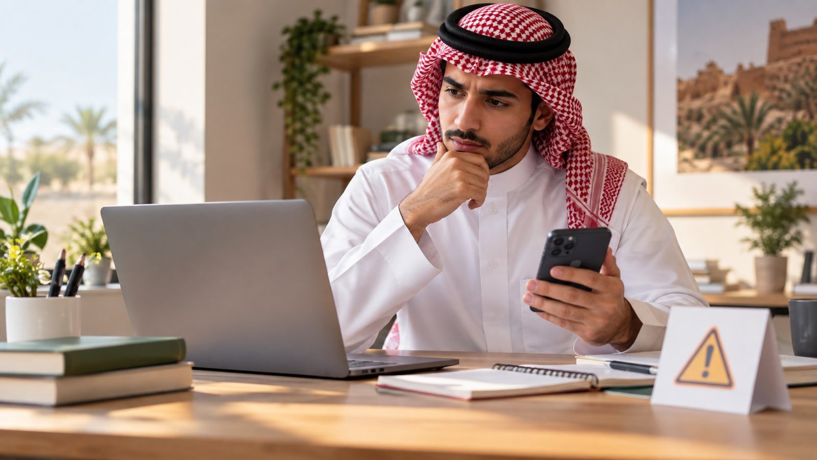 طالب سعودي يفحص مشكلة عدم ظهور دعم رسوم اختبار على حاسوب وهاتف دون واجهة رسمية