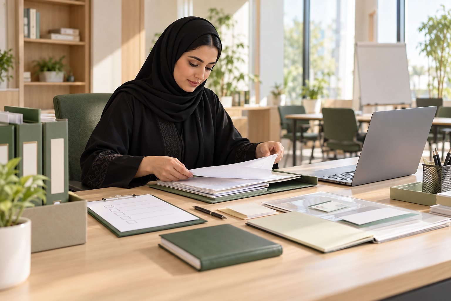 مسؤولة منشأة تدريب سعودية تجمع بيانات التسجيل المؤسسية
