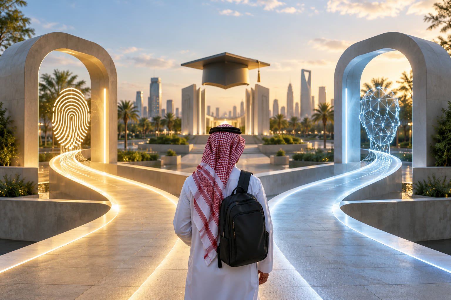طالب سعودي يختار بين مساري نفاذ وحساب مدرستي للدخول إلى نتائجي