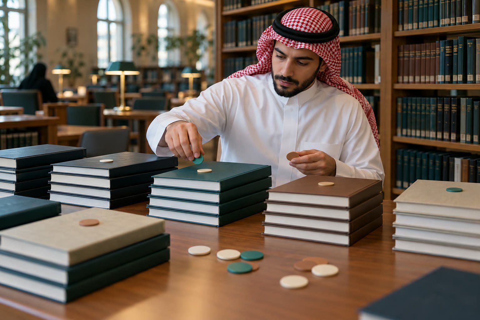 طالبة دراسات عليا سعودية تفرز رسائل جامعية حسب الموضوع والسنة والجامعة