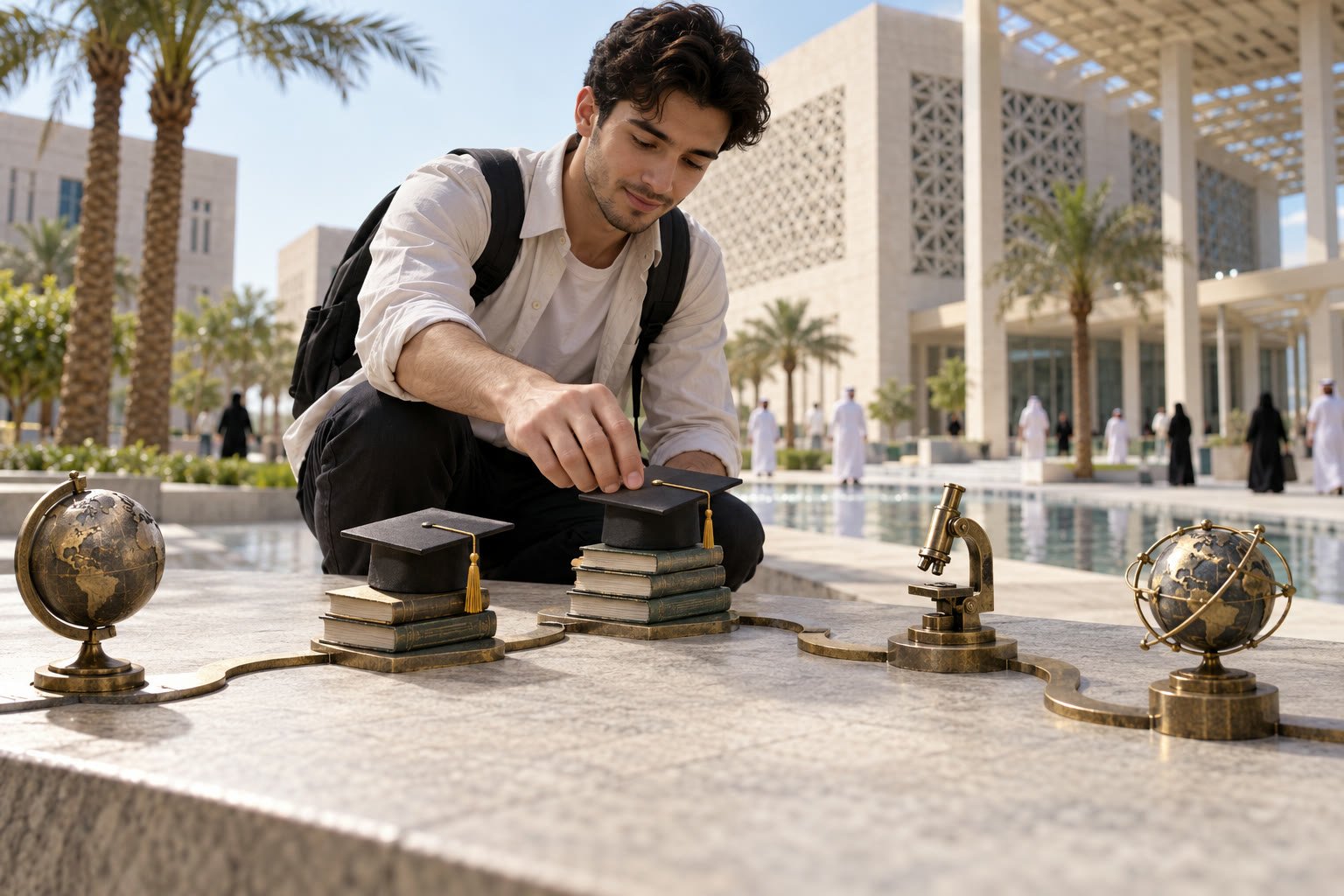 طالب دولي يرتب متطلبات دراسة جامعية طويلة المدى في السعودية