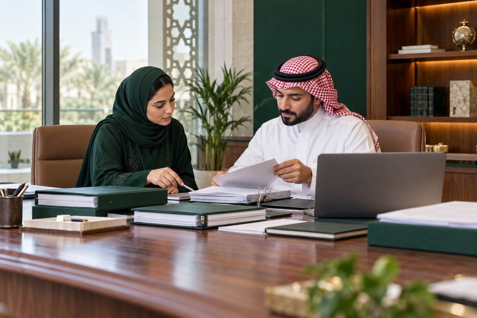 مفوض منشأة تدريب سعودية يراجع طلب اعتماد مؤسسي قبل الإرسال