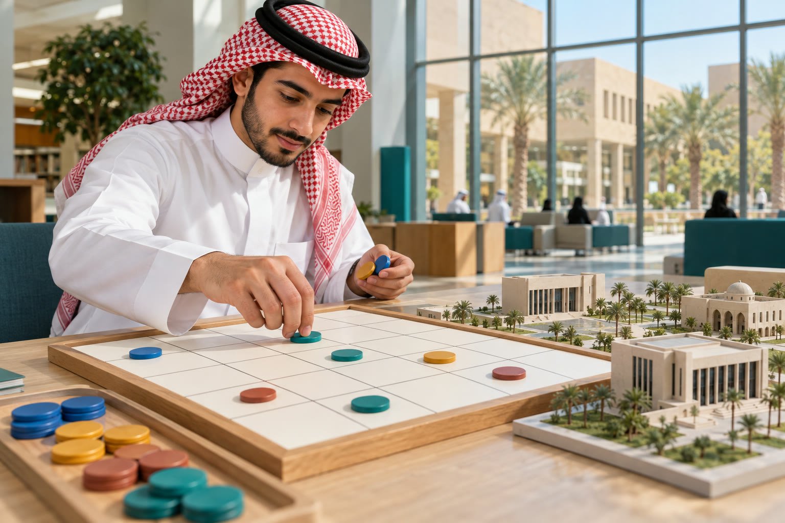 طالب جامعي سعودي يطابق مقرراته مع أيام ومواقع اختبار رمزية