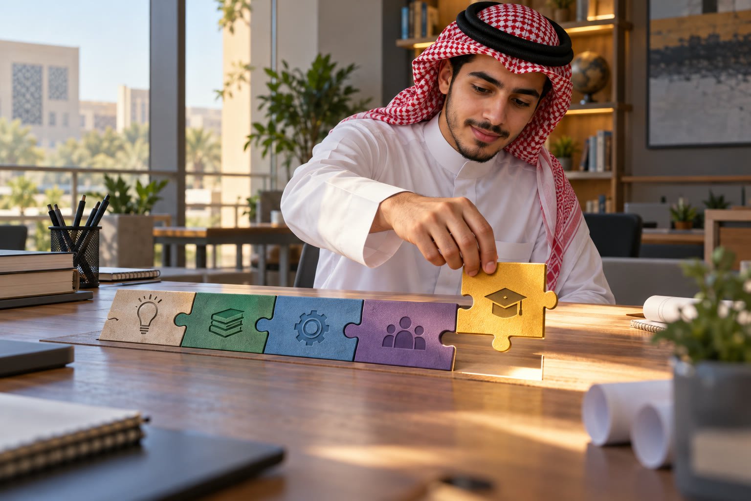 طالب سعودي يكمل متطلبات مقرر يحمل حالة مؤقتة